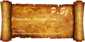 Passeka Szimóna névjegykártya